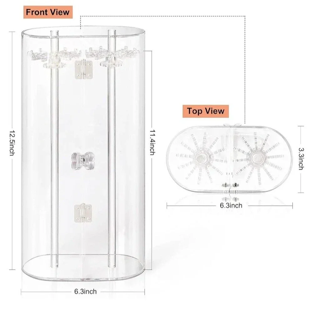 Acrylic Necklace Holder Necklace with 24 Hooks Decorative Storage Jewelry Holder